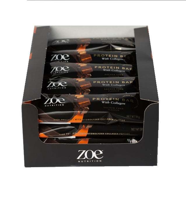 ZOE Nutrition Protein Bar with Collagen, Sacher Cake - 20 x 50g