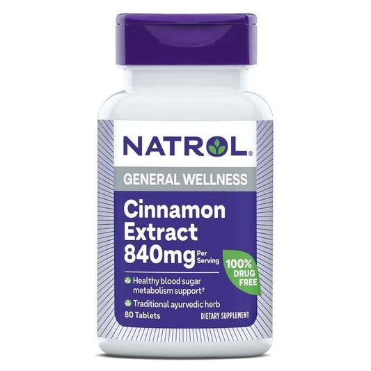 Natrol Cinnamon Extract, 840mg - 80 tablets