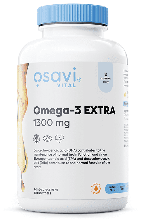 Osavi Omega-3 Extra Molecularly Distilled, 1300mg (Lemon) - 180 softgels