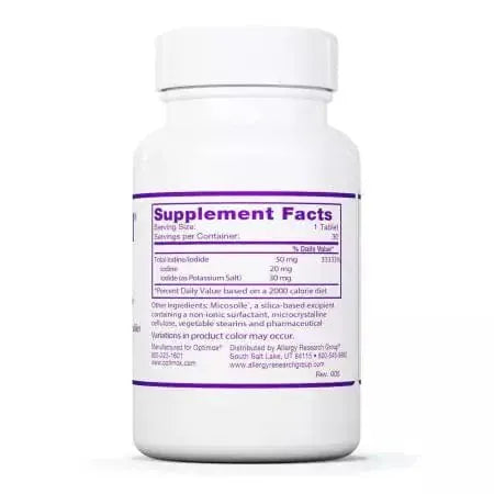 Optimox Corporation High Potency Iodine/Potassium Iodide 50mg 30 Tablets