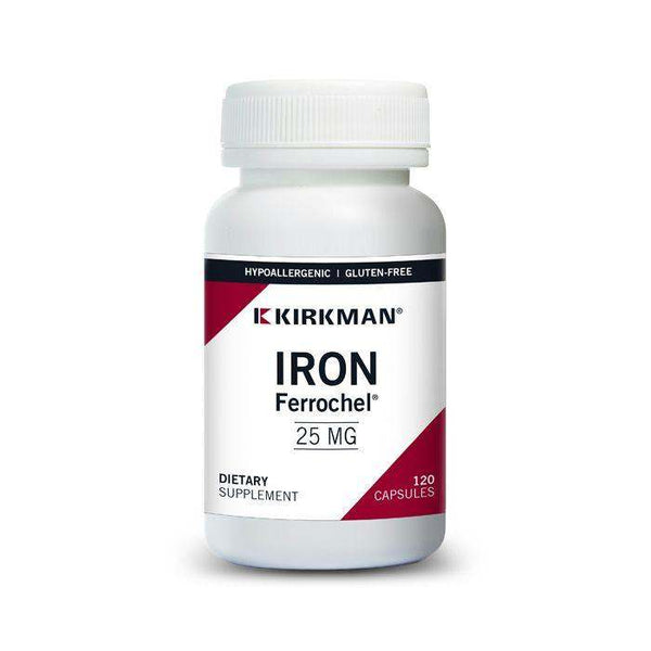 Iron Ferrochel 25mg (Hypoallergenic) 120 Capsules - Kirkman Laboratories - welzo