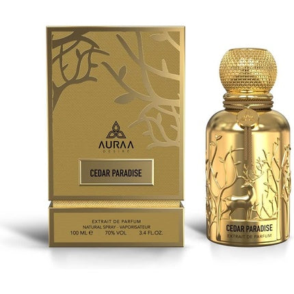 Cedar Paradise Extrait Perfume 100ml by Auraa Desire - Strong Spicy Fresh Scent for Men - Saffron, Nutmeg, Lavender Eau de Parfum