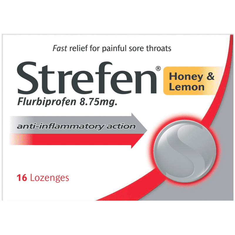 Strepsils Strefen Lozenges Honey & Lemon Pack of 16 - welzo