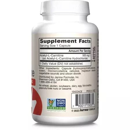 Jarrow Formulas Acetyl LCarnitine 500mg 60 Veggie Capsules