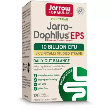 Jarrow Formulas JarroDophilus EPS (Digestive Probiotic) 10 Billion CFU 120 Veggie Capsules
