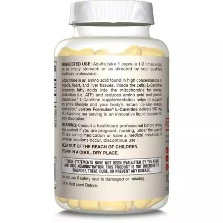 Jarrow képletek lcarnitine 500 mg 100 zöldség folyékony kapszula