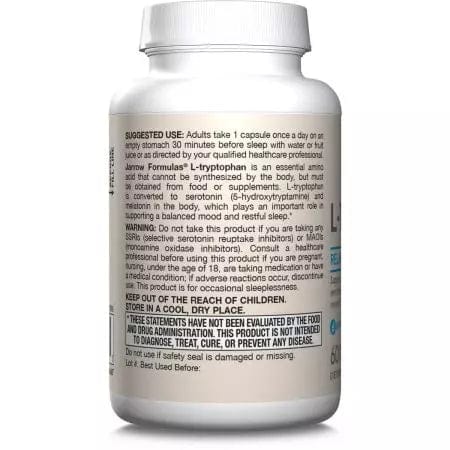 Jarrow Formulas LTryptophan 500mg 60 Veggie Capsules