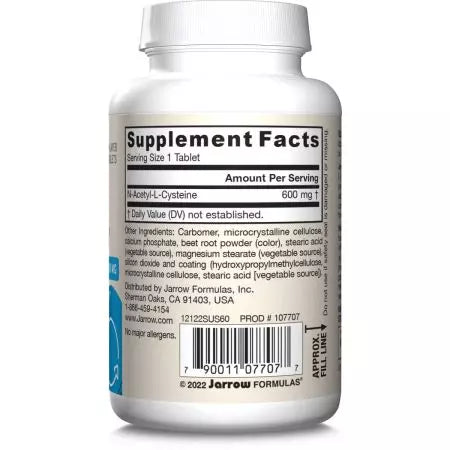 Jarrow Formulas NAC (Nacetyllcysteine) Διατηρήστε 600mg 60 δισκία