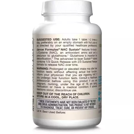 Jarrow Formulas NAC (Nacetyllcysteine) Sustain 600mg 60 compresse