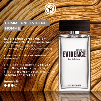 Yves Rocher COMME UNE EVIDENCE Eau de Toilette for Men Woody & Spicy Scent 100ml