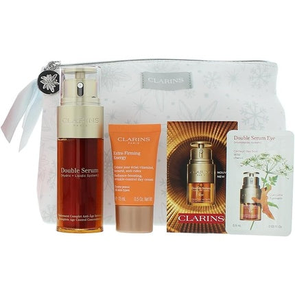 Clarins Energizing & Glow 3 Piece Gift Set: Double Serum 50ml, Day Cream 15ml, Double Eye Serum 7 x 0.9ml