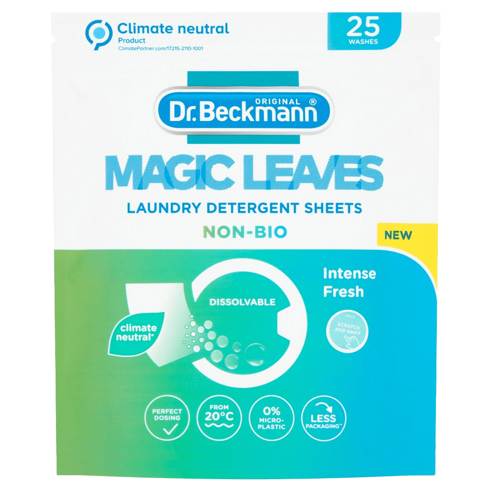 Dr. Beckmann Magic Leaves Laundry Detergent Sheets Non-Bio Pack of 25 - welzo