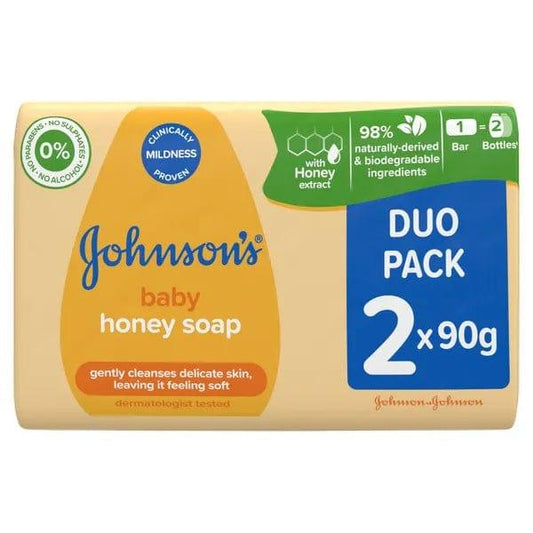 Johnsons Baby Honey Soap 90g Pack of 2 - welzo
