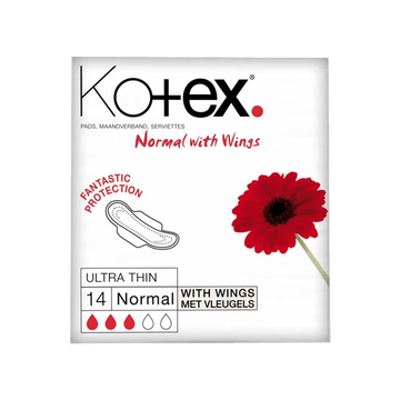 Kotex Ultra Thin Normal Towels with Wings Pack of 14 - welzo