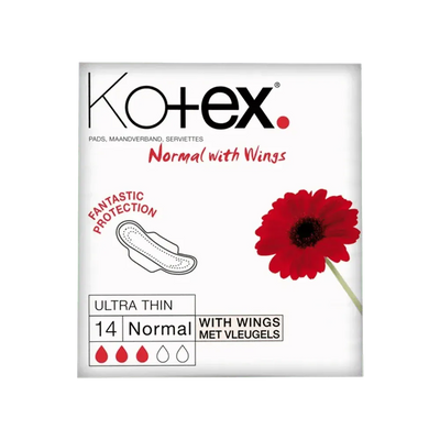 Kotex Ultra Thin Normal Towels with Wings Pack of 14 - welzo