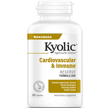 Kyolic Cardiovascular Immune Reserve Aged Garlic Extract 1200 mg 120 Capsules Wakunaga