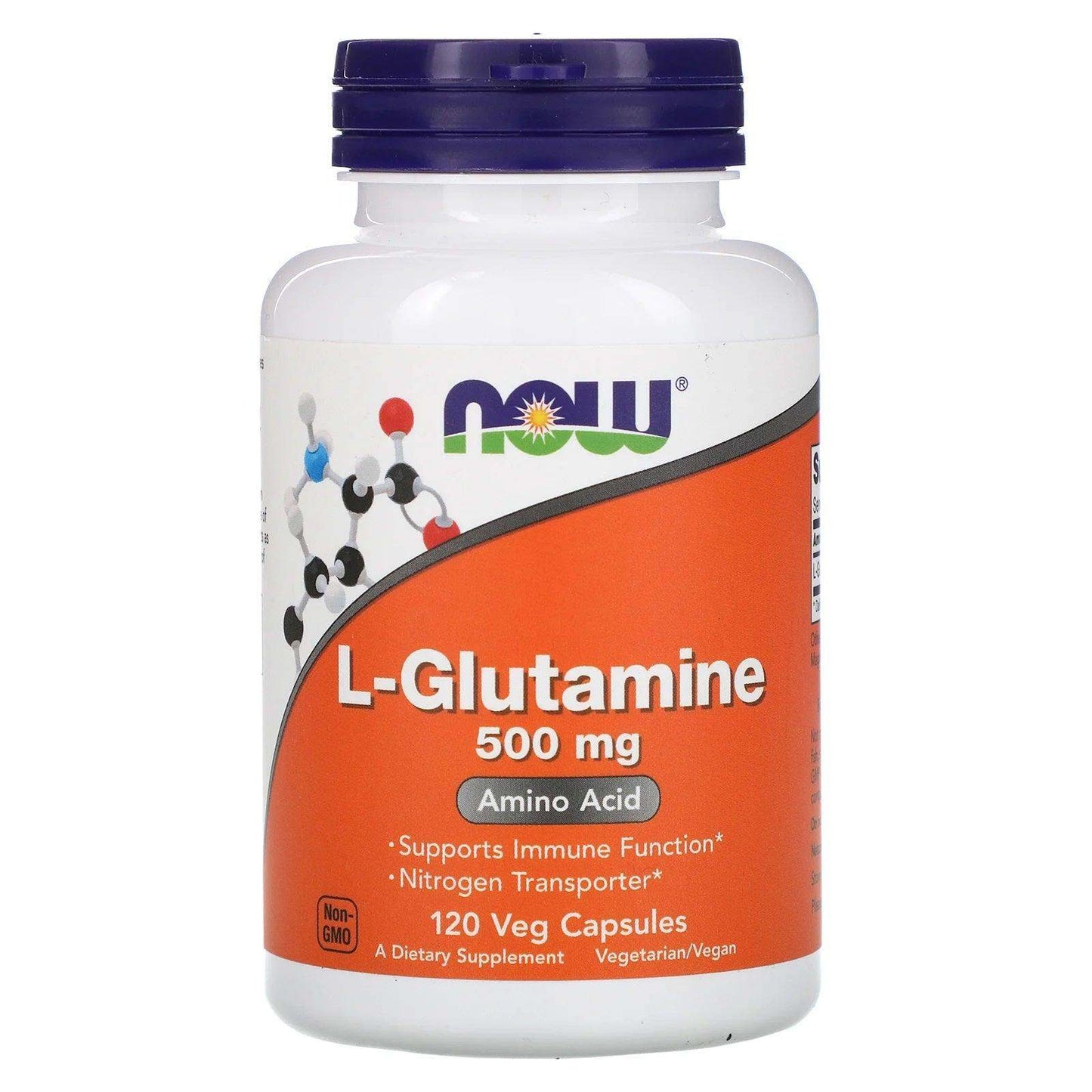 L-Glutamine 500mg, 120 Veg Capsules - Now Foods - welzo