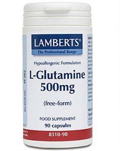 L-Glutamine 500mg 90 Caps - Lamberts - welzo