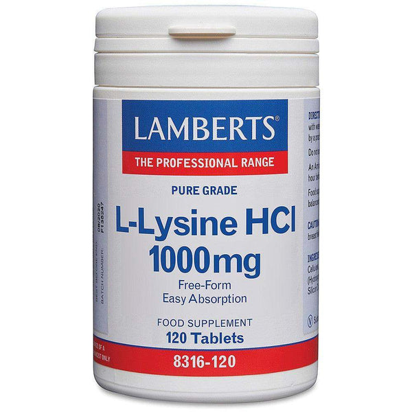 L-Lysine HCI 1000mg 120 Tablets - Lamberts - welzo