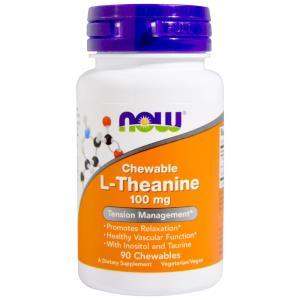 L-Theanine 100 mg 90 Chewables - Now Foods - welzo