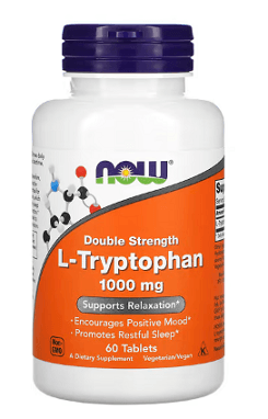 L-Tryptophan, Double Strength, 1,000 mg, 60 Tablets - Now Foods - welzo