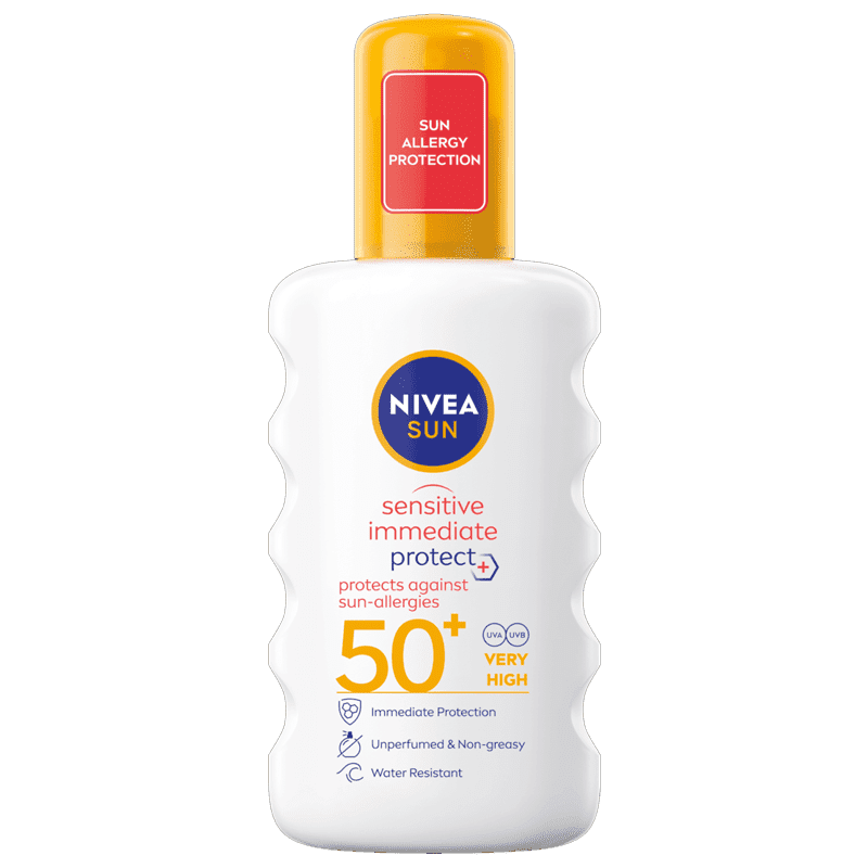 Nivea Sun Sensitive Immediate Protect Spray SPF50+ UVA 4* 200ml - welzo