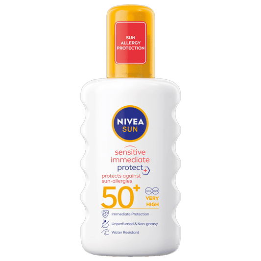 Nivea Sun Sensitive Immediate Protect Spray SPF50+ UVA 4* 200ml - welzo