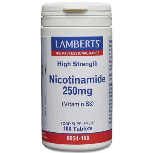 Lamberts Nicotinamide (Vitamin B3) Tablets 250mg Pack of 100 - welzo