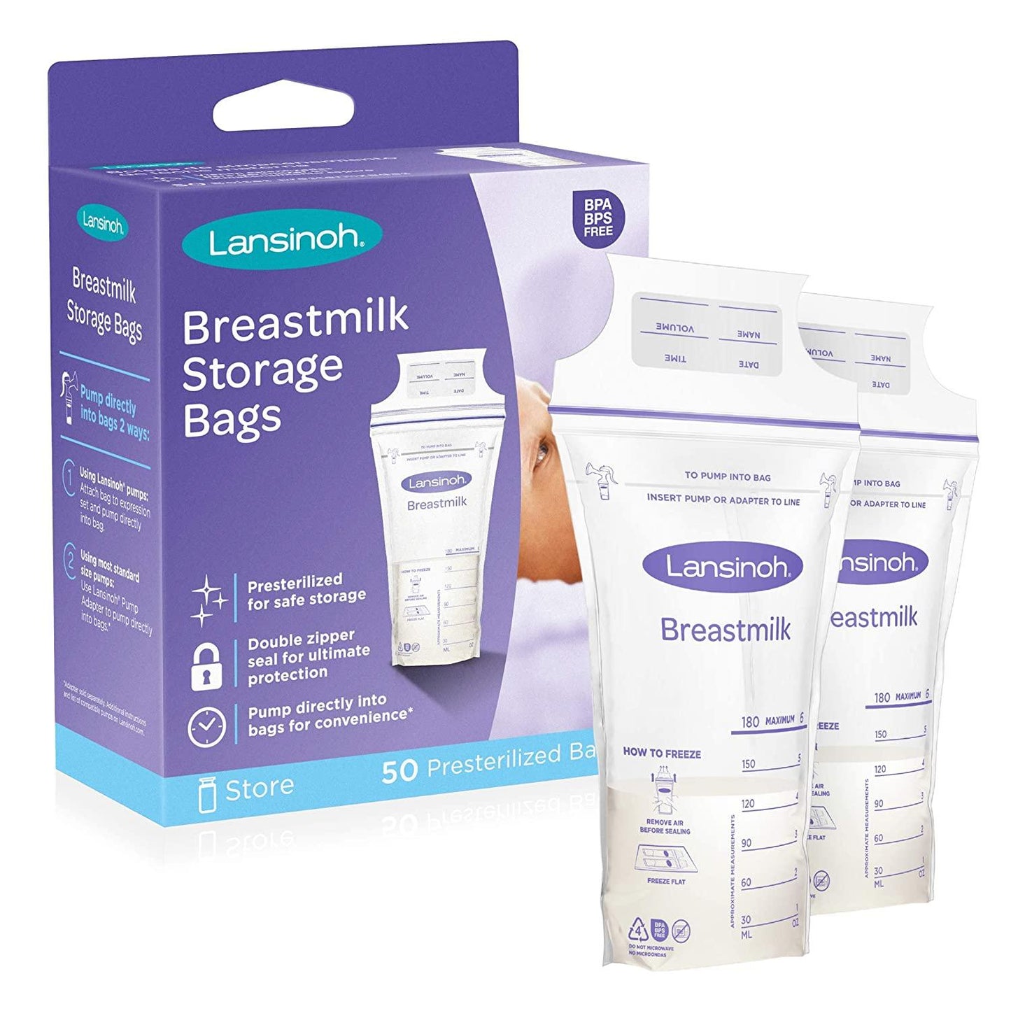 Lansinoh Breast Milk Storage Bags Pack of 50 - welzo