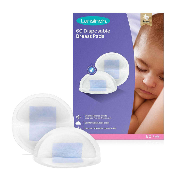 Lansinoh Disposable Nursing Breast Pads Pack of 60 - welzo