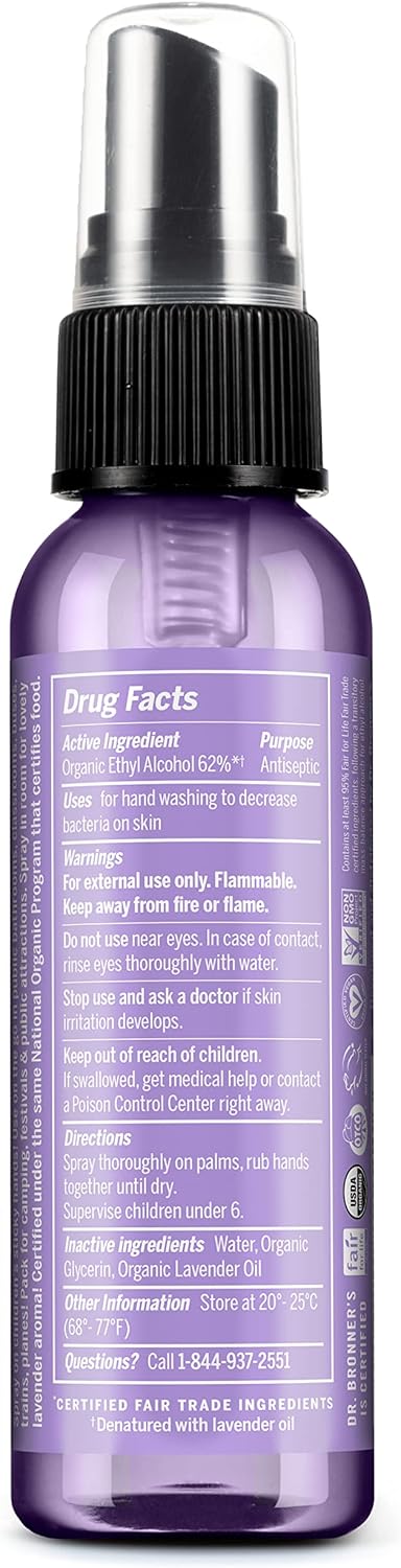 Dr Bronner Organic Lavender Hand Hygiene Spray 60ml