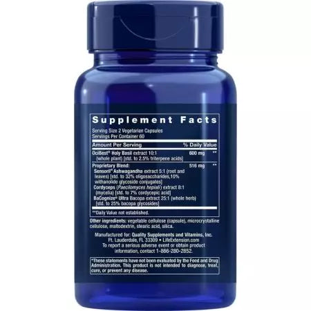 Extensie de viață Formula energetică suprarenală 120 Capsule vegetariene