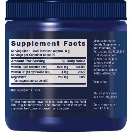 Life Extension Effervescent Vitamin C Magnesium Crystals 180 grams