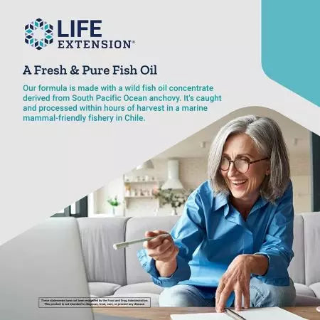 Life Extension Super Omega3 Plus EPA/DHA -kalaöljy -seesami lignans Oliiviuutte Krill & Astaxanthin 120 Softgels