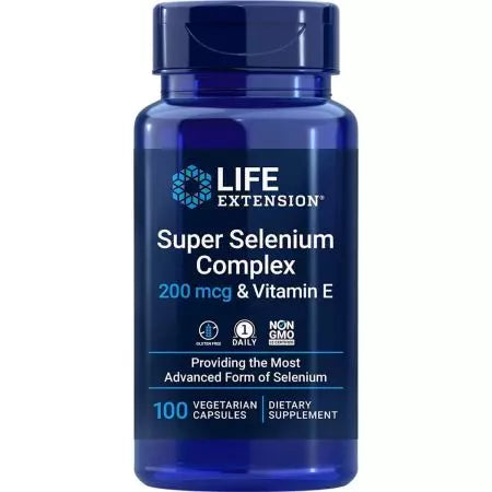 Extensia vieții Super Selenium Complex și Vitamina E 200 McG 100 Capsule vegetariene