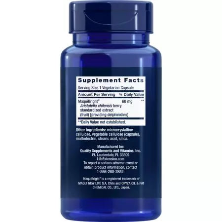 Life Extension Tear Suporte com Maquibright 60mg 30 cápsulas vegetarianas