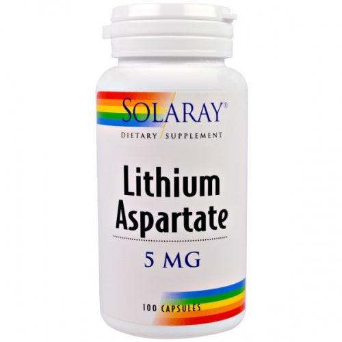 Lithium Aspartate, 5 mg, 100 Capsules - Solaray - welzo