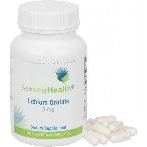 Lithium Orotate - 5 mg - 100 veg caps - Seeking Health - welzo