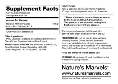 Nature's Marvels Lungs Bioregulator – 20 Capsules – image 3