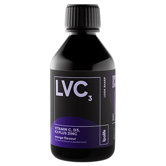 LVC3 Liposomal Vitamin C, D3, K2 + Zinc (250ml) - lipolife - welzo
