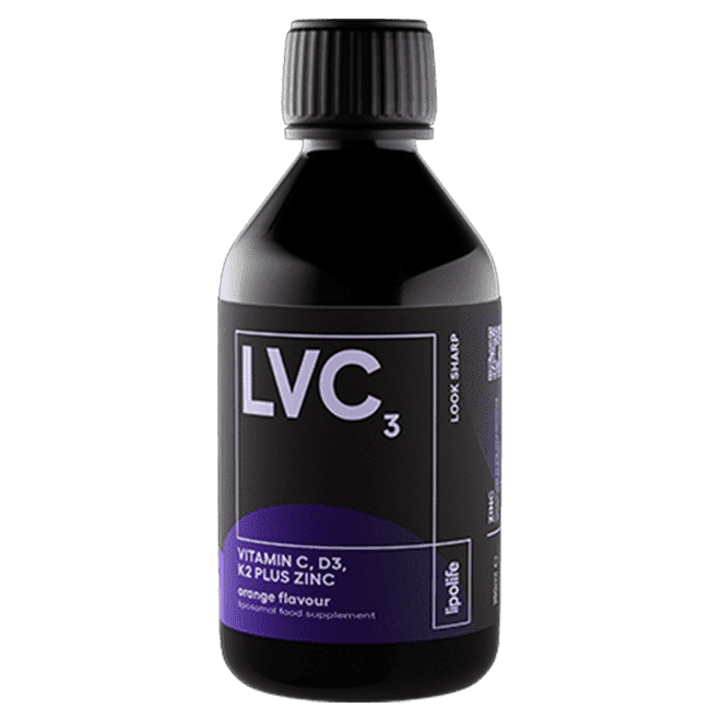 LVC3 Liposomal Vitamin C, D3, K2 + Zinc (250ml) - lipolife - welzo