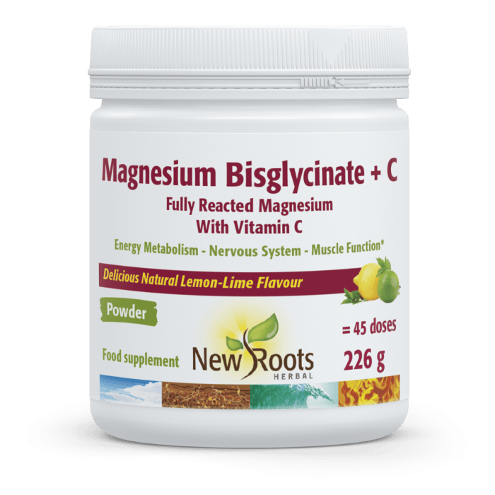 New Roots Kruidenmagnesiumbisglycinaat + C – 226 g