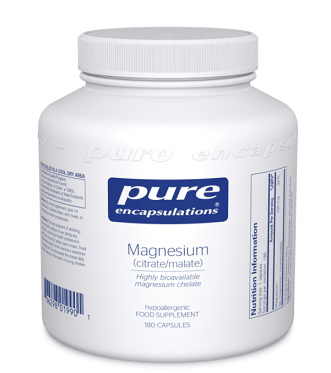 Magnesium (citrate/malate) 120 mg 180 vcaps - Pure Encapsulations - welzo