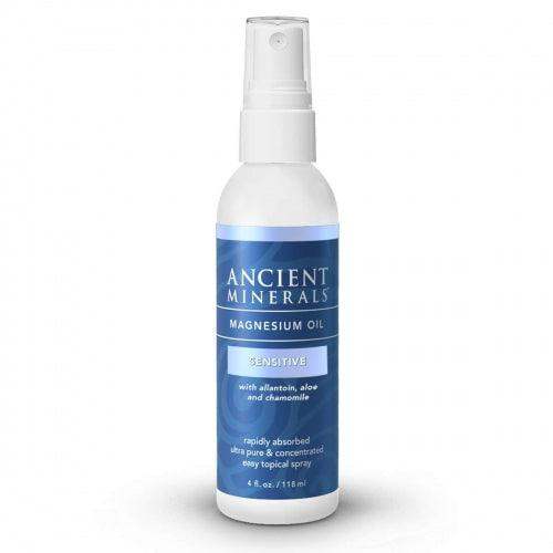 Magnesium Oil 4oz spray - Sensitive - Ancient Minerals (with Allantoin, Organic Chamomile, and Organic Aloe Vera) - welzo