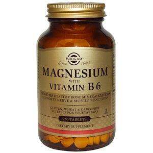 Magnesium, with Vitamin B6- 250 Tablets- Solgar - welzo