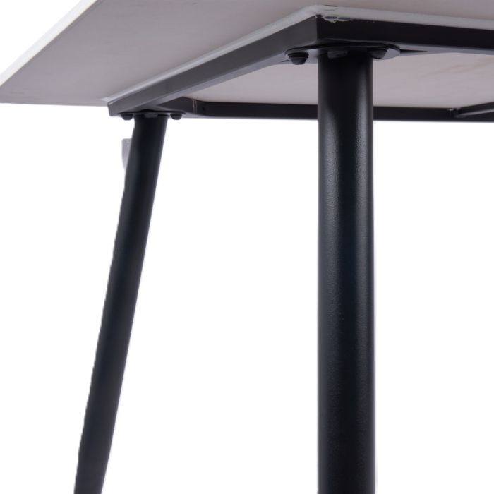 120 cm witte hoogglans eettafel - Frias Modern Chrome Base & Chunky Legs (Copy)