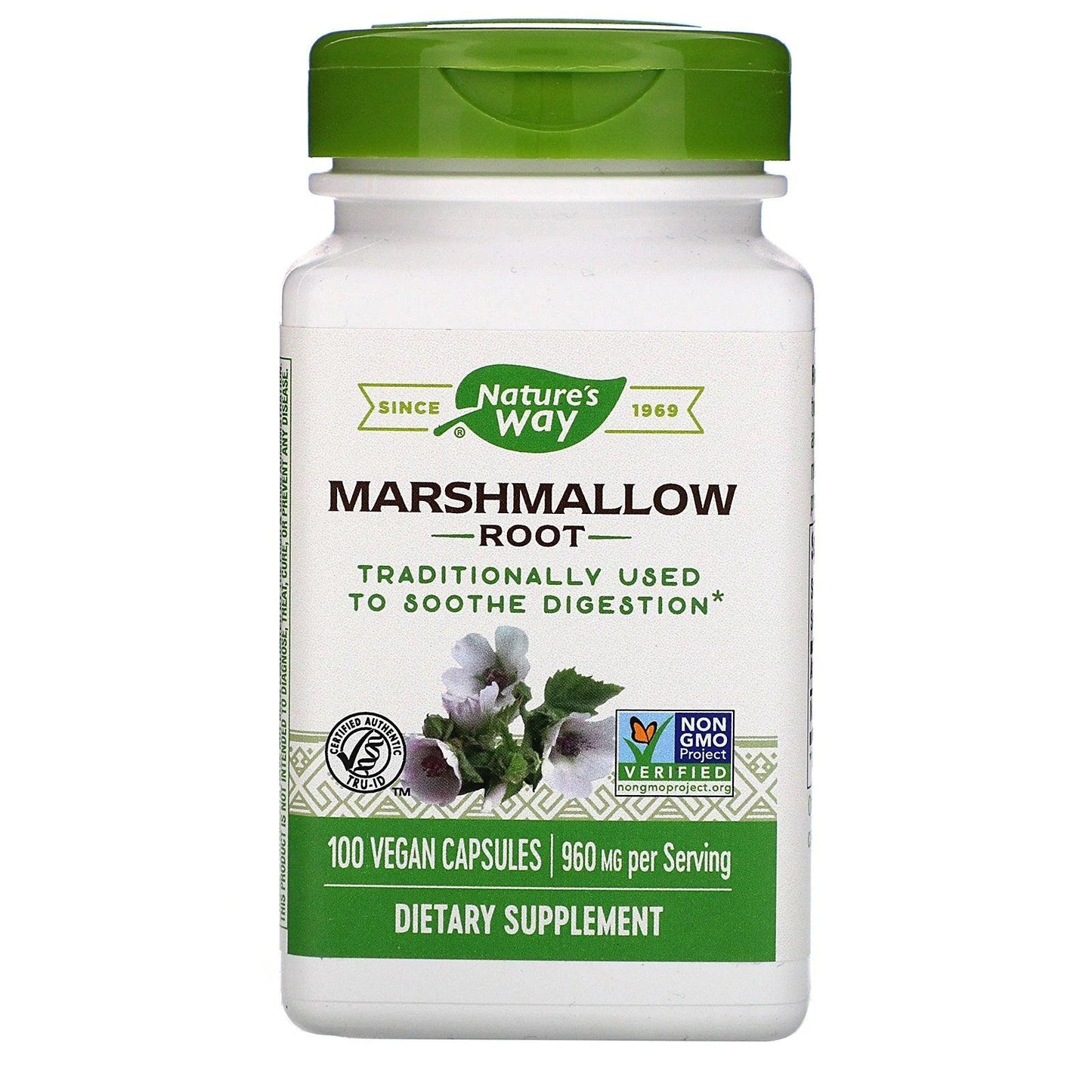 Marshmallow Root 960mg, 100 Vegan Capsules - Nature's Way - welzo