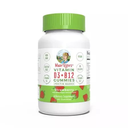 MaryRuth Vitamin D3+B12 60 Gummies (Strawberry)