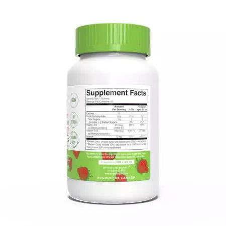 Maryruth Vitamine D3+B12 60 Gummies (Strawberry)