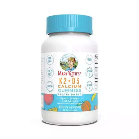 Maryruth Vitamin D3+K2 Calcium 60 Gummies (Peach Mango & Apricot)